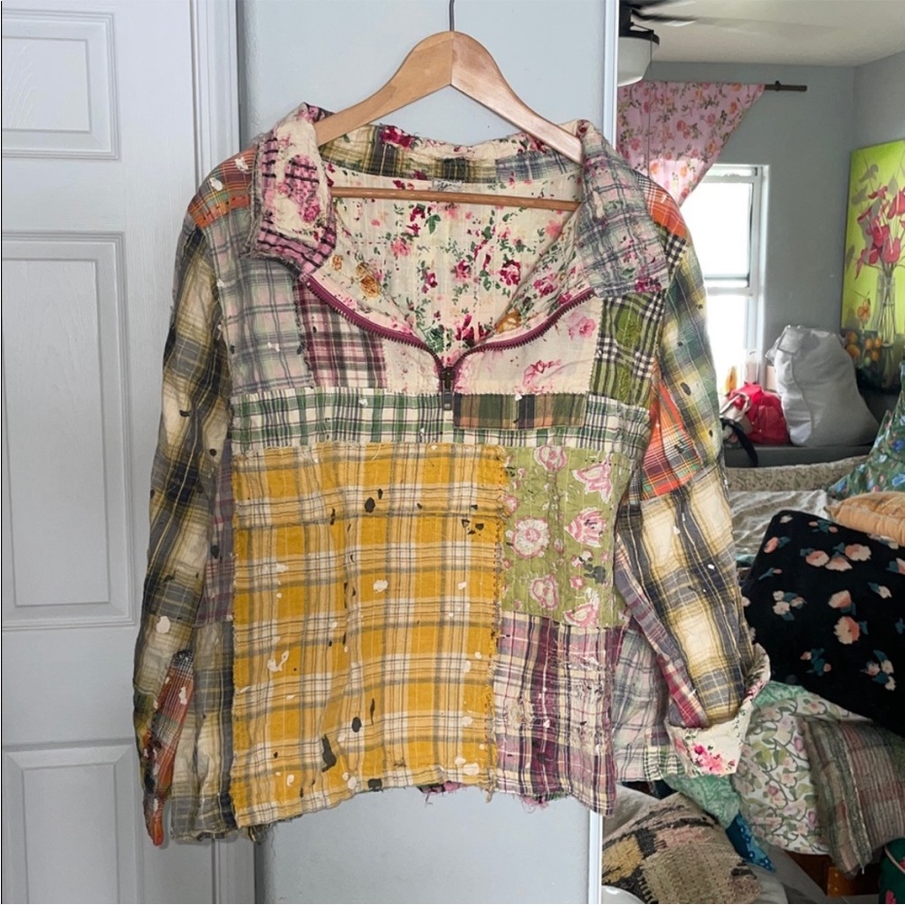Magnolia Pearl Multicolor Patchwork Blouse